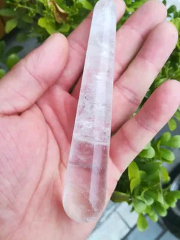 1PCS Natūralus baltas kvarco kristalo masažo lazdelė atsipalaiduoti lazdelė acupoint point stick reiki gydymo akmuo kūno chakra veido masažas