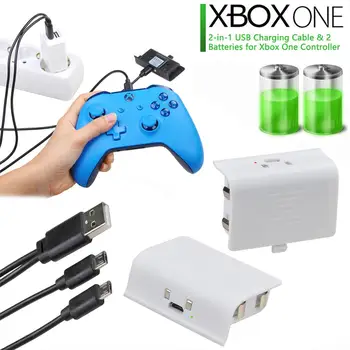 2Pack Ni-Mh Baterija Xbox Vienas / Xbox Vieną S/Xbox One X/Xbox Vienas Elito Belaidis Valdiklis su 2-in-1 USB Įkrovimo Kabelis