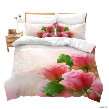 2020 naujas romantiškas rose serija patalynės komplektas gėlės 3 rose spausdinimo prabangus patalynės antklodė padengti užvalkalas miegamojo puošmena