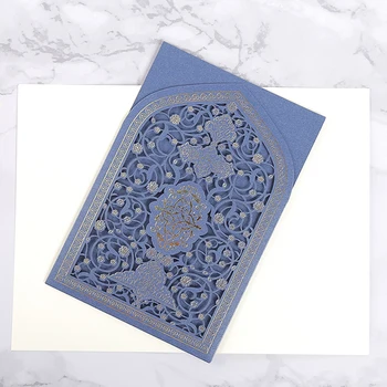 100vnt Elegantiškas pjovimas Lazeriu Vestuvių kvietimai Islamo Musulmonų Kortelės Ramadanas Vestuvių Dekoravimas Sveikinimo Kortele Šalies Prekių
