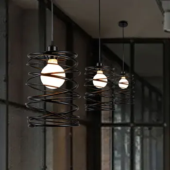Retro minimalizmas LED E27 viesulas Pakabukas šviesos Namų tobulinimo Electroplated Geležies paprastas dekoro priedai veltiniams, vilna lempa