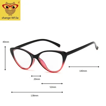 2019 Akinių rėmelis, cat eye Akiniai, rėmeliai, skaidraus lęšio Moterų Raudona juoda Akių optinių rėmelių trumparegystė vėpla juoda purpl akiniai