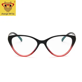 2019 Akinių rėmelis, cat eye Akiniai, rėmeliai, skaidraus lęšio Moterų Raudona juoda Akių optinių rėmelių trumparegystė vėpla juoda purpl akiniai
