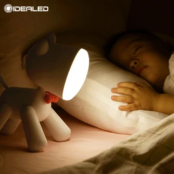 Naktį lempos Mielas Medvilnės šuo Formos Smart LED nakties šviesos USB Dviem pamainomis, tamsos Lovos, Miegamojo Kambarį Apdaila