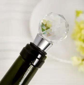 Crystal ball metalo Vyno kamštis kamštis vyno butelio atidarytuvas Vestuves naudai dovanos, suvenyrai svečiams LX4338