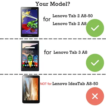 Lenovo Tab2 A8 PU Odos Stovėti Apsaugos Atveju Padengti Lenovo Tab 2 A8-50 A8-50F A8-50LC 8