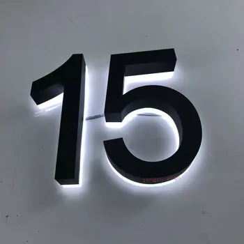 Custom 3d led kanalo skaitmeninio ženklų, raštas ženklai nerūdijančio plieno adresas, numeris