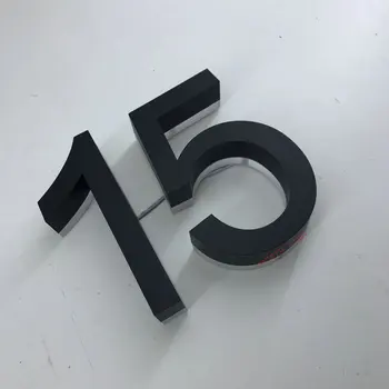 Custom 3d led kanalo skaitmeninio ženklų, raštas ženklai nerūdijančio plieno adresas, numeris