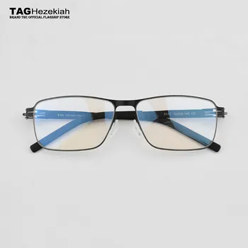 ŽYMEKLĮ Prekės Vokietija Nerūdijančio Plieno metalo rėmo Akiniai Vyrų Kvadratinių Trumparegystė recepto akiniai, optiniai akinių rėmeliai akinių