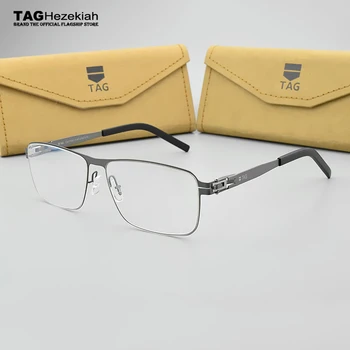 ŽYMEKLĮ Prekės Vokietija Nerūdijančio Plieno metalo rėmo Akiniai Vyrų Kvadratinių Trumparegystė recepto akiniai, optiniai akinių rėmeliai akinių