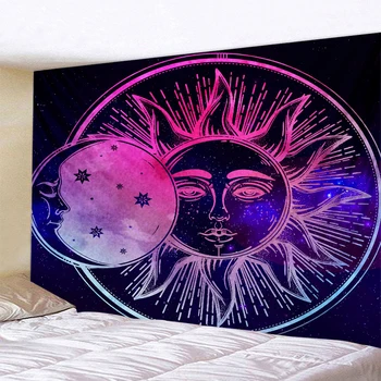 Rožinė Saulė Ir Mėnulis Sieniniai Gobelenai Indijos Mandala Psichodelinio Tapiz Raganavimas Sienos šiaurės boho sienų dekoras Karšto Naujus Produktus
