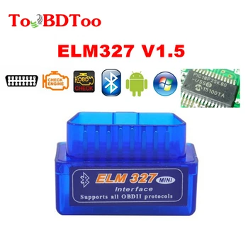ELM327 Bluetooth V2.1 / V1.5 OBD2 Automobilių Diagnostikos Įrankis PIC18F25K80 
