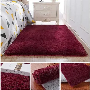 Sutirštės plauti šilko plaukų neslidus kilimų kambarį kavos staliukas, antklodė, Miegamojo lovos kilimėlis jogos kilimėlių vientisų spalvų pliušinis