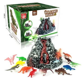 ZK30 Dinozaurų Žaislų Rinkinys Juros periodo Gyvūnijos Pasaulyje Ugnikalnio Išsiveržimas Žaislų Pasaulyje Dinozaurų Parkas Modelis Veiksmų Skaičiai Dovanos Vaikams