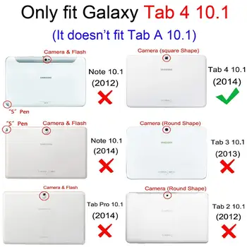 Case for Samsung Galaxy Tab 4 10.1, Plonas Retro Sulankstomas Stovas PU Odos Smart Cover for Samsung Galaxy Tab 4 10.1 Colių Funda Atveju