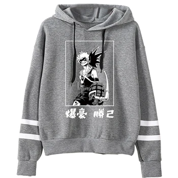 Harajuku Mano Herojus akademinės bendruomenės Unisex Hoodies Japonų Anime Bakugou Katsuki Spausdinti Vyrų Hoodie Streetwear Laisvalaikio Megztiniai