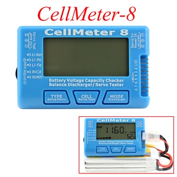 Visiškai Naujas RC CellMeter-8 1-8S Baterijos Talpa Įtampos Tikrintuvas Metrų LiPo Li-lon NiMH CellMeter 8 Aukštos Kokybės Didmeninės