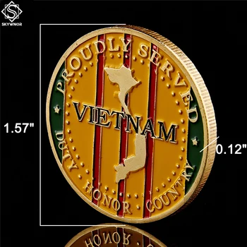5VNT JAV Jūrų Pėstininkai Vietnamo Karo Karinės Aukso Iššūkis Monetos JAV Metalo Suvenyrų Monetos