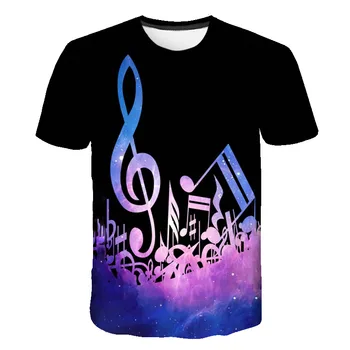 2021 Naujos Muzikos Notetion 3D Print T Shirt Vyrams, Moterims, Hip-Hop Mados Kostiumą Harajuku T-shirt Marškinėliai trumpomis Rankovėmis Homme Marškinėliai