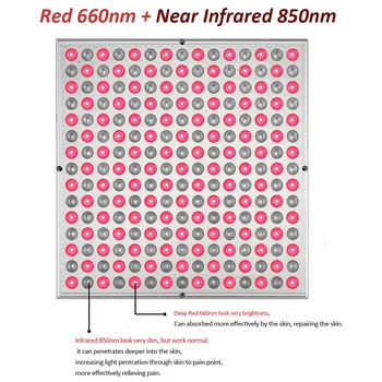 850nm 45W Raudona Led Šviesos Terapija, Infraraudonųjų spindulių 225 LED Anti-Senėjimo Šviesos Terapija, skirtas viso Kūno Odos Skausmo Raudonas LED Grow Light