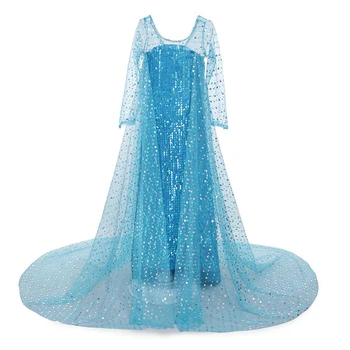 YOFEEL Merginos Princesė Mėlyna Elsa Blizgučiais Deluxe Cosplay Kostiumų Išgalvotas Šalis Suknelė Role-play Karnavaliniai Drabužiai Vaikams