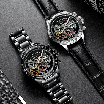 HAIQIN vyrų laikrodžiai 2020 prabangus automatinis top brand rankiniai laikrodžiai vyrams, Mechaninė Plieno karkasas vandeniui 5Bar Reloj hombres