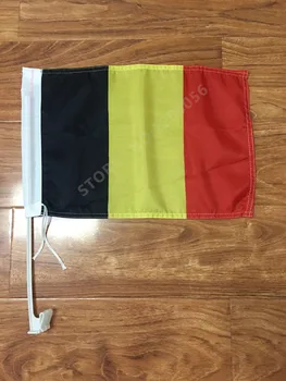 30x45CM Belgija, langų, Automobilių vėliavos poliesteris Automobilių apdailos su stiebo Nemokamas Pristatymas
