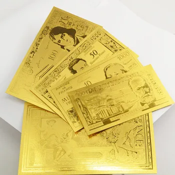 (Viena Partija /5vnt) Auksu 1956s Prancūzija Nustatyti Išgalvotas Aukso Banknotų 100cent 5 10 50 100 Surinkimo