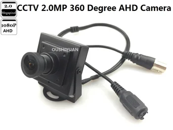 VAIZDO HD-HAINAUT 2.0 MP 1080P Fisheye Visą Vaizdą Platus Kampas 360 Laipsnių Objektyvas 1.4 mm Mini HAINAUT Fotoaparatas