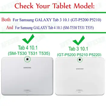 P5200 P5210 P5220 Pu Odinis dėklas, skirtas Samsung Galaxy Tab 3 10.1, Plonas Smart Apversti Stovėti Padengti Knyga 