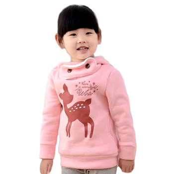 V-MEDIS plius aksomo žiemos vaikų viršutiniai drabužiai animacinių filmų elnias kūdikių, mergaičių, kūdikių paltas sustorėti, vaikams, drabužiai, striukė mergaitėms
