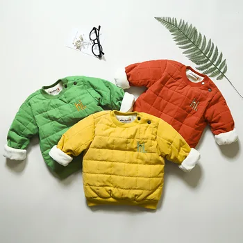 BibiCola vaikų berniukų megztiniai žiemos vaikai, berniukai tirštėti šiltas kailis outwear kūdikiui ilgomis Rankovėmis hoodies aksomo drabužių komplektus