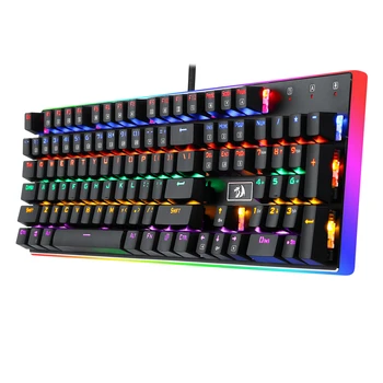 Redragon K577R Vaivorykštė Apšvietimu Laidinio Mechaninė Žaidimų Klaviatūra Aliuminio Pagrindo 104 Standartiniai Klavišai Teclado Žaidėjus Plūduriuojantis PC Žaidimas