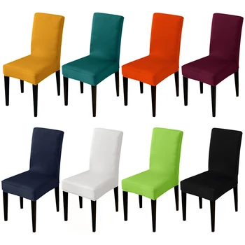 Vientisos spalvos ruožas Kėdė Padengti Spandex Medžiaga sėdynės, Kėdė Apima Hotel restaurant Šalies Pokylių Užvalkalai, namų puošybai įvykis