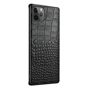 Odinis Telefono dėklas Skirtas iPhone 12 11 Pro X Xr Xs Max Atveju se 2020 6 6s 7 8 Plius karvės odos Krokodilo Pilve, Dangtelio tekstūra