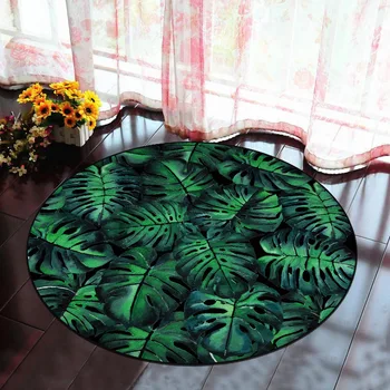 3D Kūrybos Gėlių Spausdinimo Raundo Kilimai durų kilimėlis Miegamojo Kambarį Arbata, Stalo Patiesalai, Virtuvė, Vonios kambarys neleidžiančioms slysti Kilimėliai