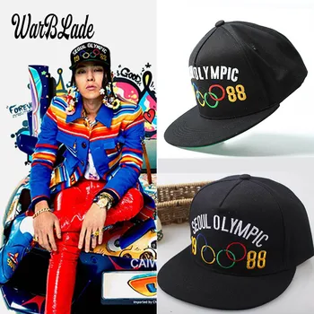 2020 kpop BIGBANG saulės, skrybėlę, PAGAMINTI KELIONIŲ pačiame skyriuje Olimpinių žiedų GD beisbolo kepuraitę hip-hop skrybėlę WarBLade