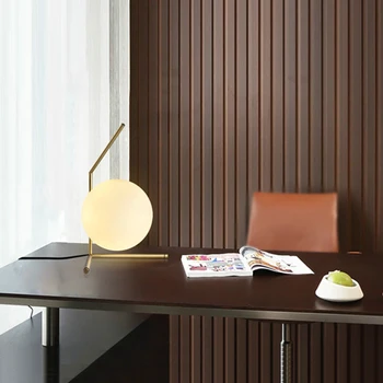 Šiuolaikinės stiklo, geležies stalo lempa art deco Šiaurės stalo lempos LED E27 su 3 stilius knygynas salonas, miegamasis, studijų restoranas, kavinė