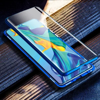 Dvipusis Magnetinio Absorbcijos Metalo Case For Samsung Galaxy A80 A90 360 Apsauginį Dangtelį, Apversti Atgal Galaxy A90 5G dangtis