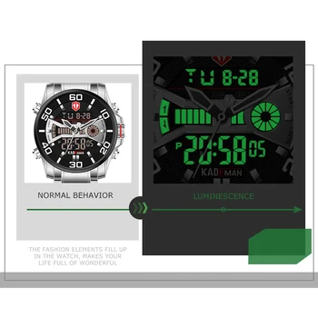 KADEMAN Prekės ženklo Žiūrėti Vyrų Nerūdijančio Plieno Juosta atspari Vandeniui Kvarcinis Laikrodis Big Sporto Chronograph Laikrodis Laikrodžiai Data Vyrų Reloj