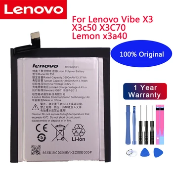 Naujas Originalus Nekilnojamojo 3500/3600mAh BL258 Baterija Lenovo Vibe X3 X3c50 X3C70 Citrinų x3a40+nemokamas įrankiai