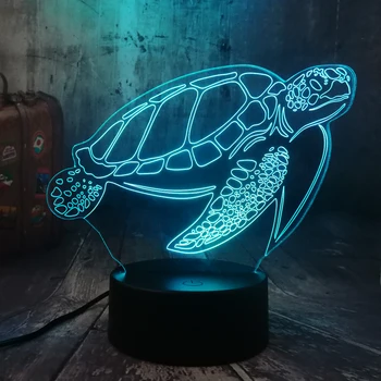 Vandenyno Gyvūnų Plaukimo Vėžlio Chelonia mydas Jūros Vėžlių 3D LED Nakties Šviesos Stalo Lempos Šalies Namų Dekoro Vaikas Žaislas Kalėdų Žibintas