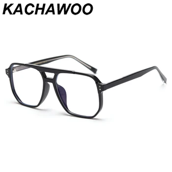 Kachawoo acetatas aikštėje akinius moterims, priedai TR90 vyrų akinių rėmelis optinė skaidri, juoda aukštos kokybės unisex
