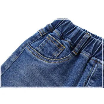 Visas ilgis kūdikis, mergaitė berniukų pavasario medvilnės džinsus 1-5T vaikai džinsinio audinio kelnės bamblys lankstus mielas blue jeans kaubojus mados kelnių