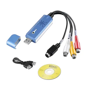 Nešiojamų Easycap USB 2.0, Vaizdo Garso įrašymo Kortelės Adapteris į VHS DC60 DVD Converter Composite RCA Mėlyna ---