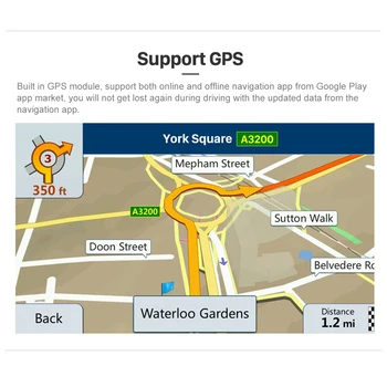 Podofo Android 9.1 2 Din GPS Car Stereo Radijas 7