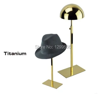 6pcs Didmeninė Titano, aukso, Nerūdijančio Plieno Skrybėlę display rack bžūp kuriame stovi perukas skrybėlę ekranas stovo laikiklį nemokamas pristatymas