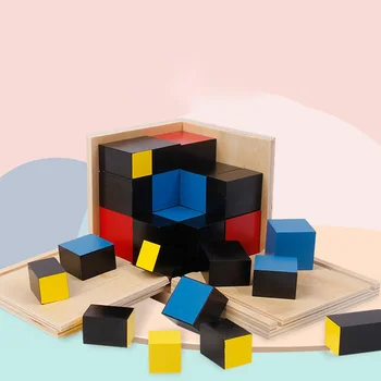 Kūdikių Žaislų Montessori Medienos Spalvotų Trinomial Kubo Matematikos Ikimokyklinio Ugdymo Ikimokyklinio Mokymo Ir Mokymosi Vaikas Žaislai Dovana