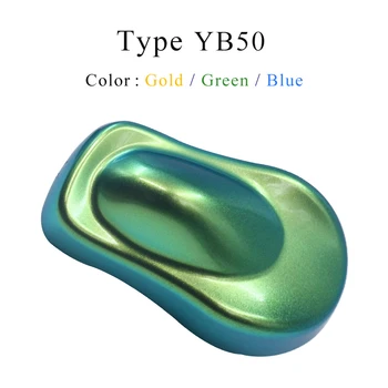 YB50 Chameleonas Pigmentai Akrilo Dažų Miltelių Dangos Dažų Automobilių Dažymui Apdailos Meno Amatų Titano Veidrodis Nagų Milteliai 10g