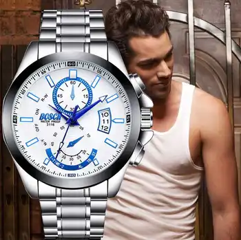Laikrodžiai Vyrams Top Brand Prabangių Verslo Laikrodis Rodyti Datą, Savaitę Kvarco Vyrų Laikrodis Plieno Juosta Atspari Vandeniui Reloj Hombre